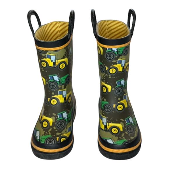 Western Chief Tractor Tough Taupe Rain Boots Pull-on Handles Toddler Size 9 - Picture 1 of 6
